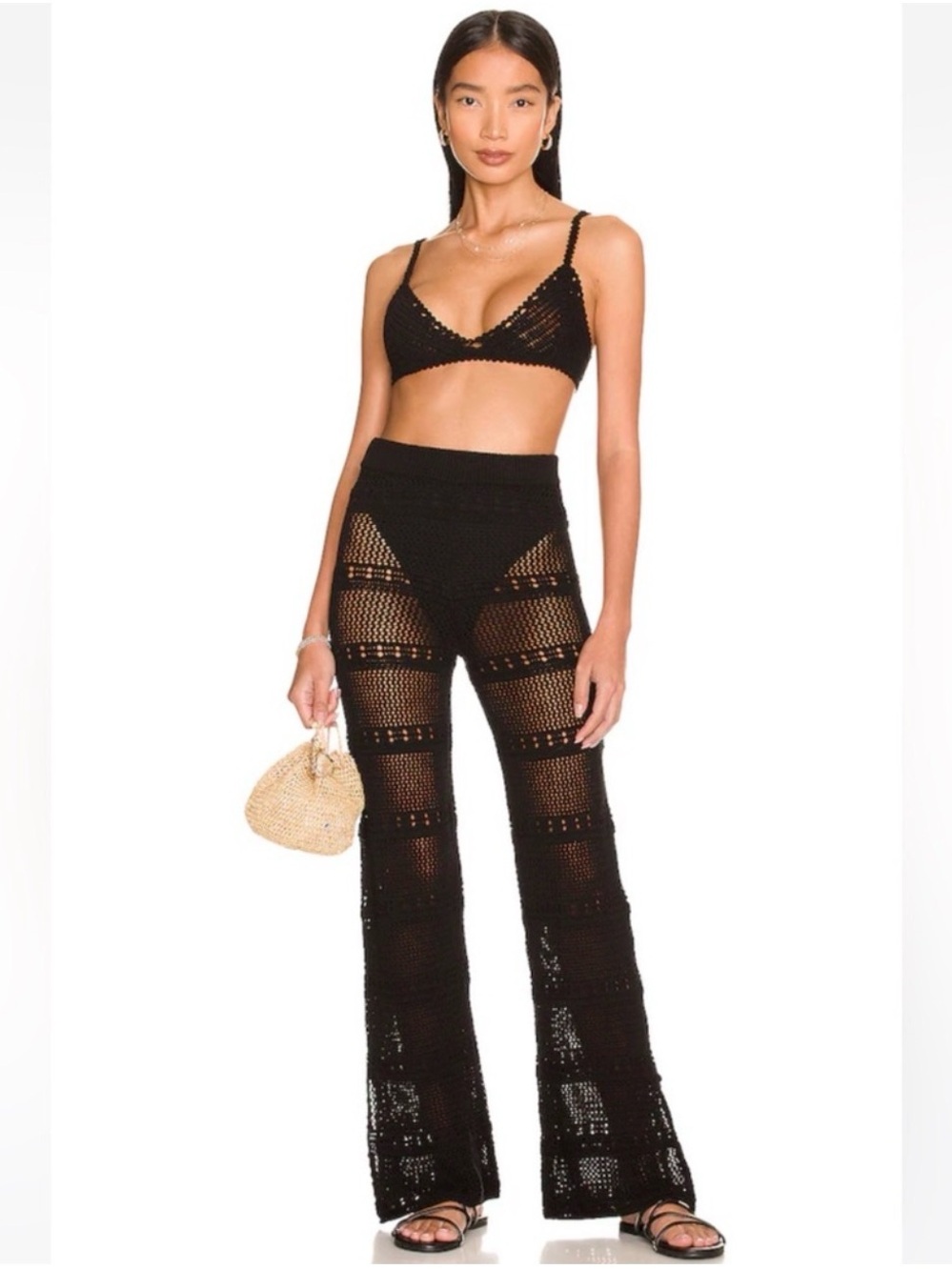 Tularosa Hayden Crochet Pants in Black Size Small